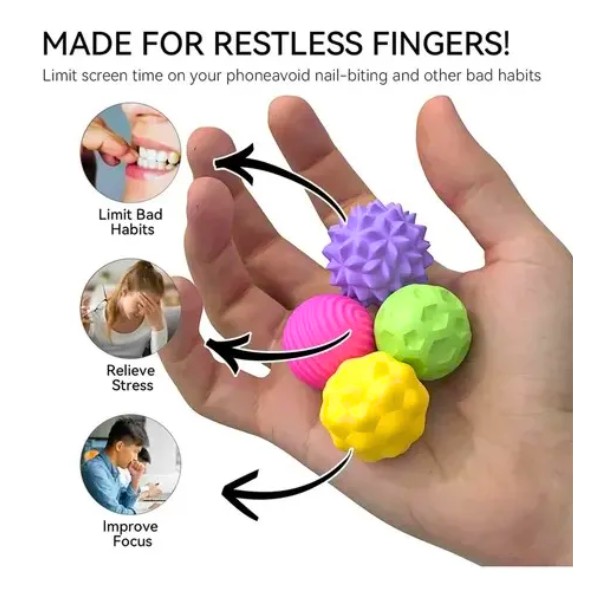 Set 6 Pelotas Masaje Texturizadas Con Estuche