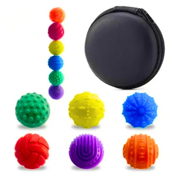 Set 6 Pelotas Masaje Texturizadas Con Estuche