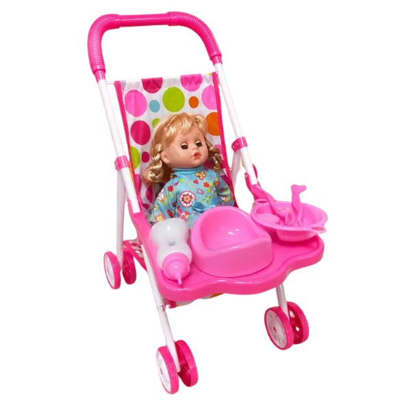 Coche De Muñeca Juguete Niña Plegable Con Bandeja