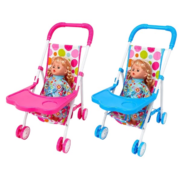 Coche De Muñeca Juguete Niña Plegable Con Bandeja