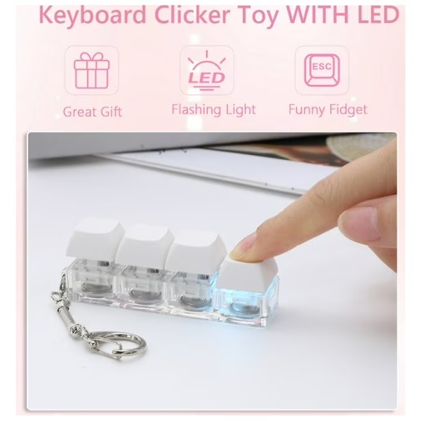 Llavero Armable Antiestres Teclado Click Luz Led