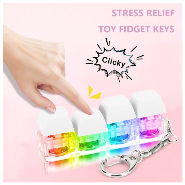 Llavero Armable Antiestres Teclado Click Luz Led