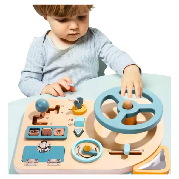 Volante Interactivo Montessori De Madera Para Bebé