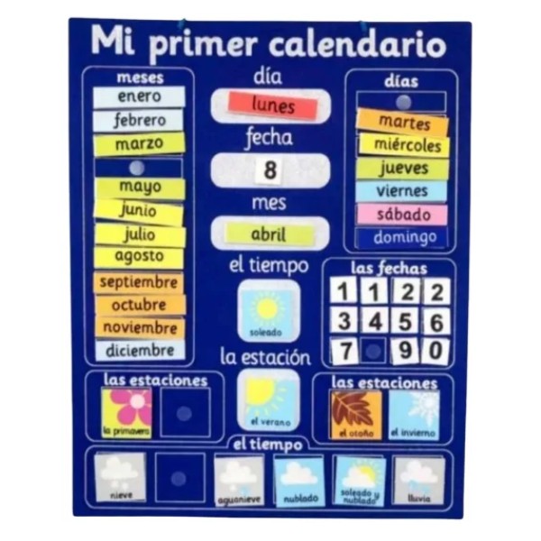 Calendario Educativo Montessori Para Niños Estaciones Fecha