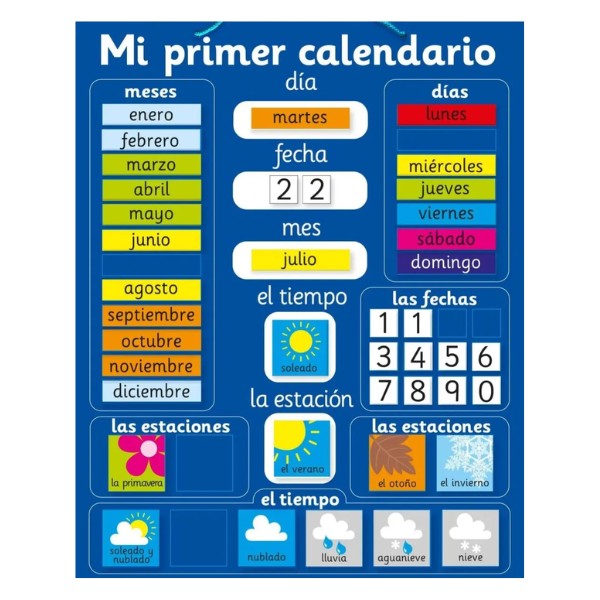 Calendario Educativo Montessori Para Niños Estaciones Fecha