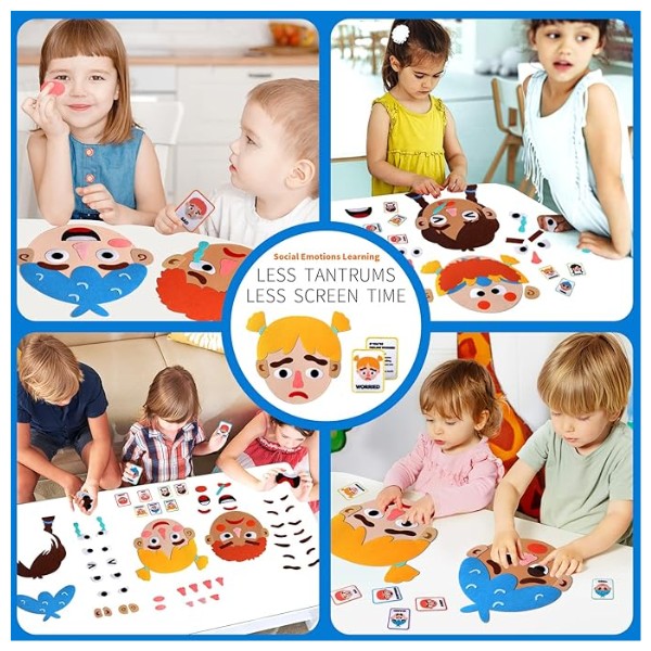 Tablero Expresiones de  Emociones Material Didáctico Socioemocional Para niños