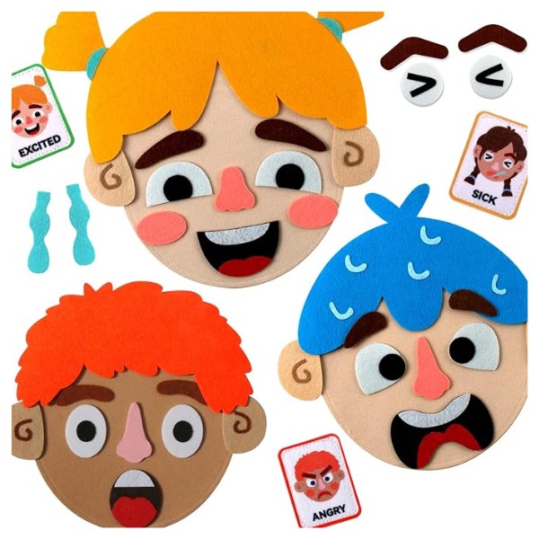 Tablero Expresiones de  Emociones Material Didáctico Socioemocional Para niños