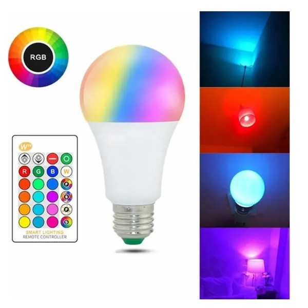 Ampolleta Led Rgb + Control Remoto Multicolor