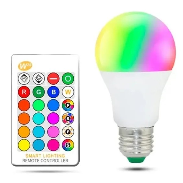 Ampolleta Led Rgb + Control Remoto Multicolor