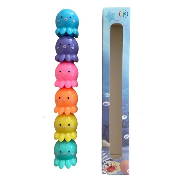 Marcatextos Plumón Pulpitos Pulpo 5 Color Fosforecentes