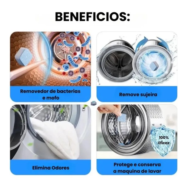 Pastillas Efervescentes Limpieza De Máquina Lavadora 12 Uds