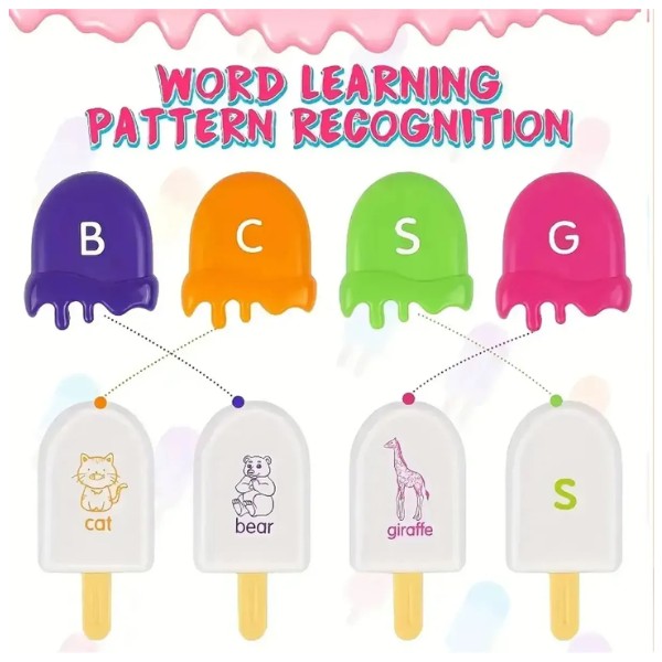 Set Helados Educativo Unir Letras 52 Piezas