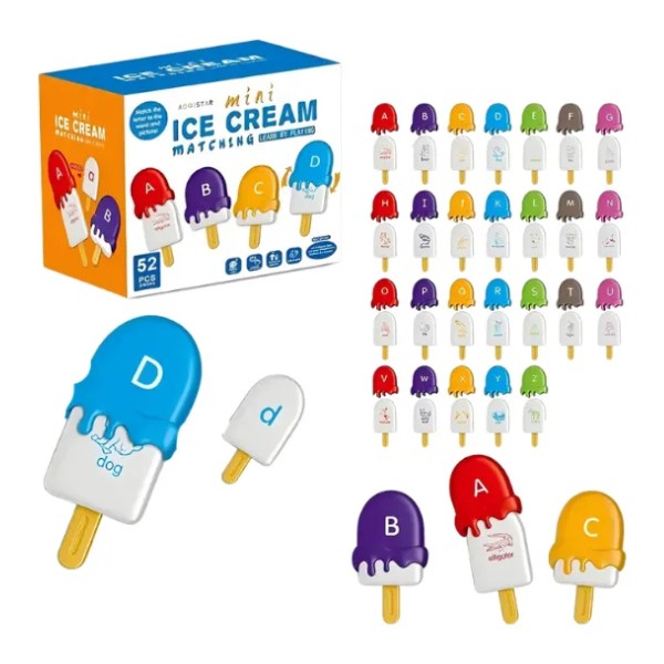 Set Helados Educativo Unir Letras 52 Piezas