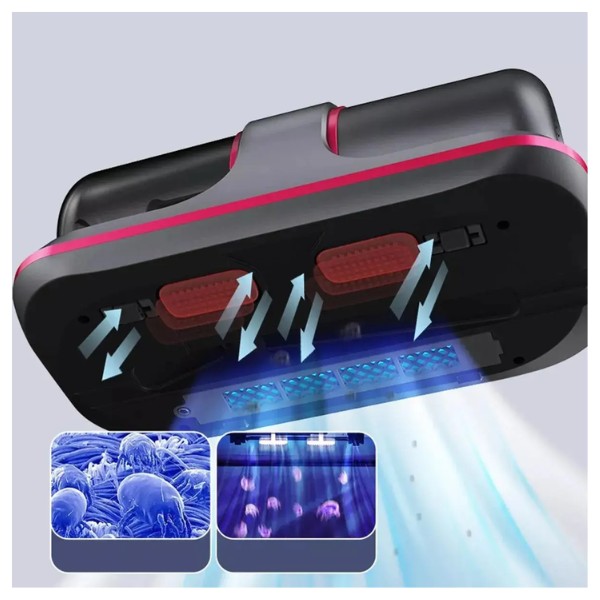 Aspirador inalámbrico portátil antiácaros con filtro de luz ultravioleta