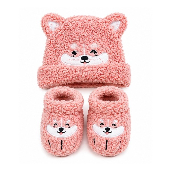 Set Gorro Y Pantuflas Bebé Invierno Abrigado