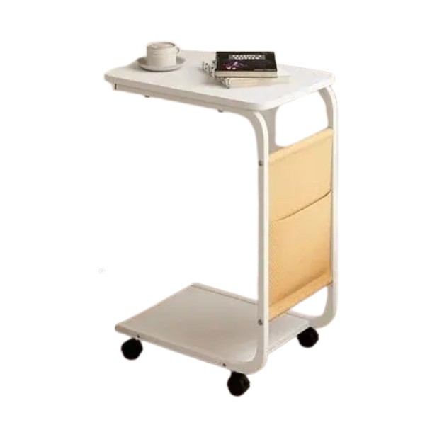 Mesa Auxiliar Lateral De Madera Con Ruedas Mesita Notebook