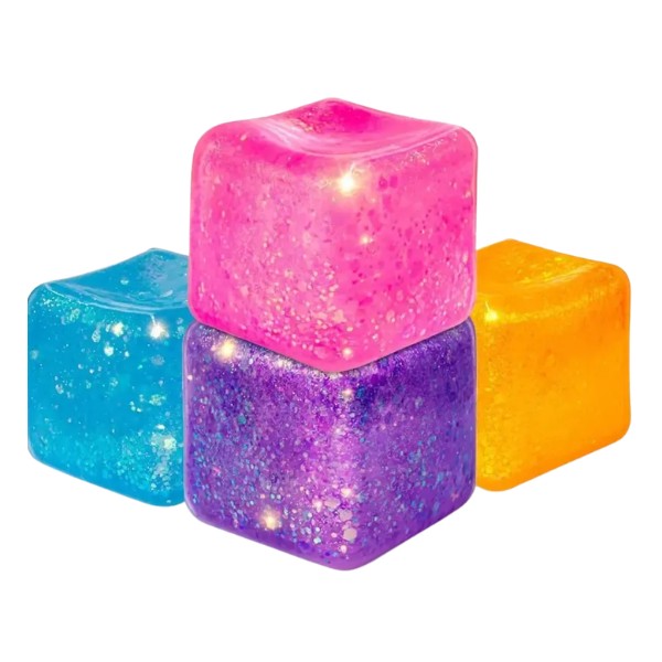 Cubo Sensorial Purpurina Gel Antiestrés Niños Adultos