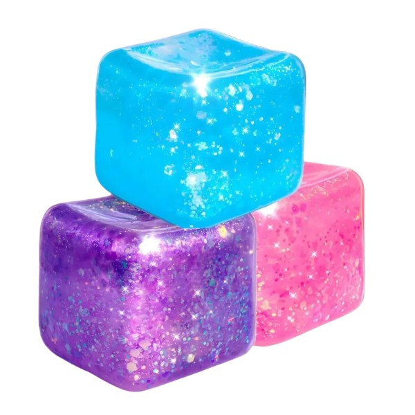 Cubo Sensorial Purpurina Gel Antiestrés Niños Adultos