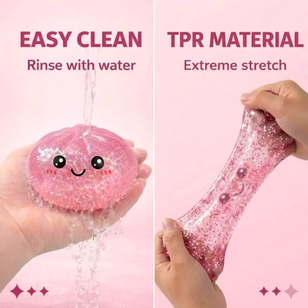 Squishy Pan Bao Brillante Con Purpurina Antiestres