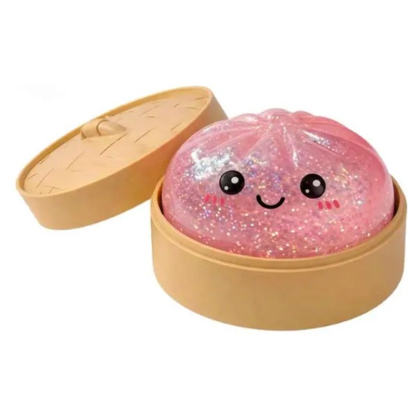 Squishy Pan Bao Brillante Con Purpurina Antiestres
