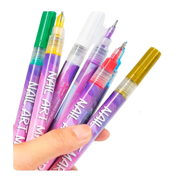 Set Marcadores Punta Arte Uñas Aprendizaje