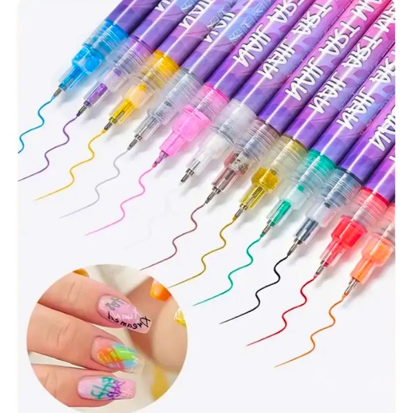 Set Marcadores Punta Arte Uñas Aprendizaje