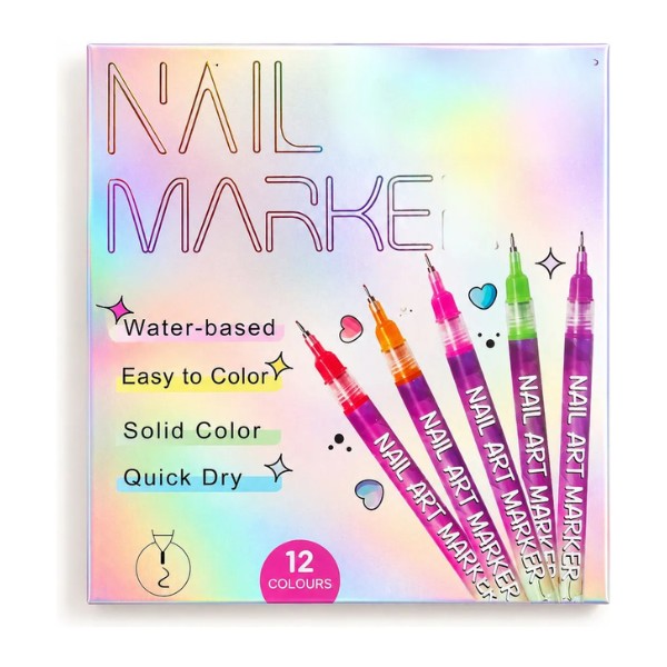 Set Marcadores Punta Arte Uñas Aprendizaje