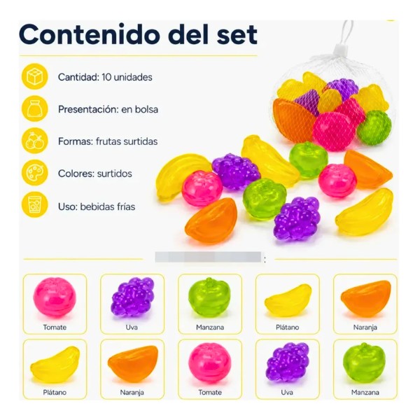 Cubos De Hielo Artificial Reutilizables De Colores