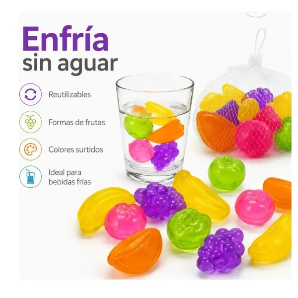 Cubos De Hielo Artificial Reutilizables De Colores