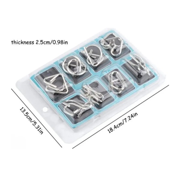 Rompecabezas Metálico 3d De Alambre Pack De 8