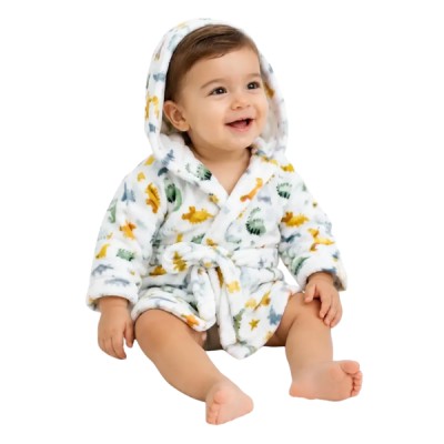 Bata De Baño Infantil Polar Con Capucha Para Niño Y Niña