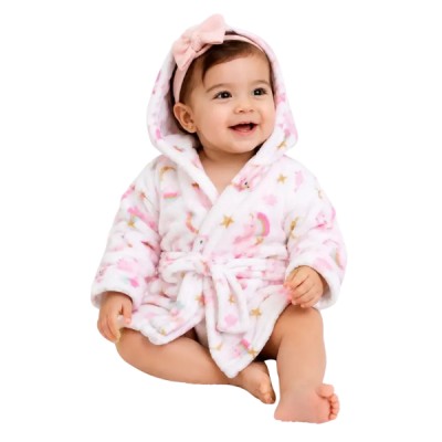 Bata De Baño Infantil Polar Con Capucha Para Niño Y Niña