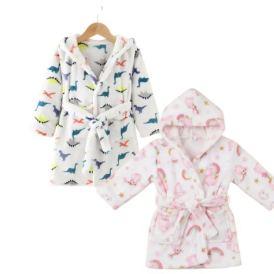 Bata De Baño Infantil Polar Con Capucha Para Niño Y Niña