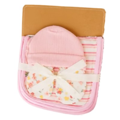 Set De Bebe Gorrito Mitones Y Paño Tuto Recién Nacido