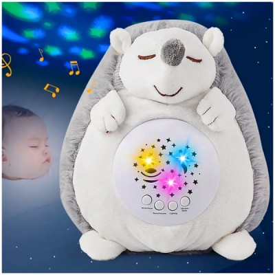 Peluche Erizo Proyector Luz Nocturna Sonido Ruido Blanco