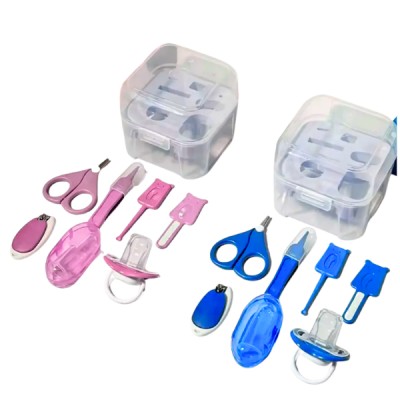Set De Higiene Y Cuidados Del Bebe Con Cajita Plastica 7 Pcs