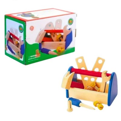 Juego Didáctico Caja De Herramientas De Madera Niños Niñas Color