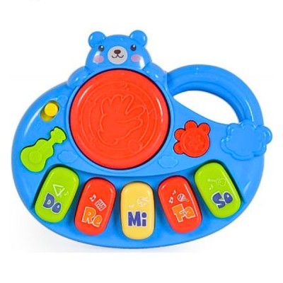 Juguete Musical 3 en 1 Piano Batería Bebé con Luz