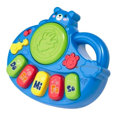 Juguete Musical 3 en 1 Piano Batería Bebé con Luz