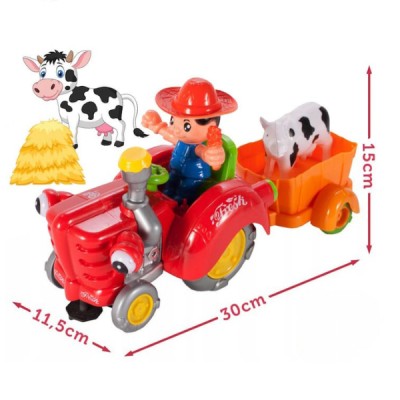 Tractor De Juguete Niño Luces Y Sonidos Granja Remolque
