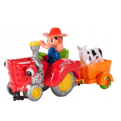 Tractor De Juguete Niño Luces Y Sonidos Granja Remolque
