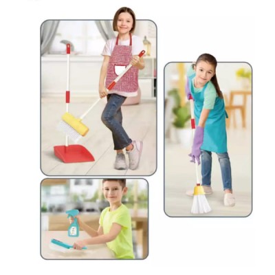 Set De Limpieza Juguete Niña Balde Trapeador Delantal Aseo