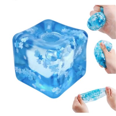 Squishy Antiestres Cubo De Hielo Nieve Sensorial Relajante