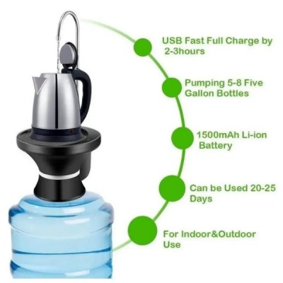 Bomba Dispensador De Agua Electrico Recargable Usb Botellones