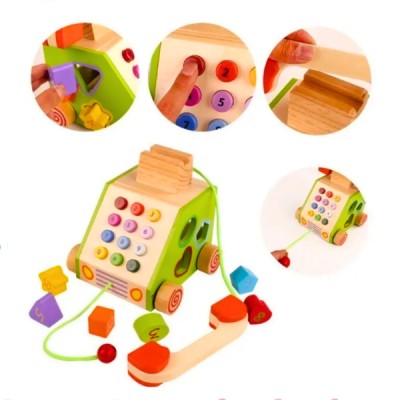 Telefono Juguete Niños/bebe Didactico De Madera