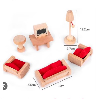 Set Muebles De Madera Para Casa Muñecas Teoría Montessori