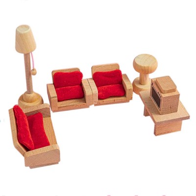 Set Muebles De Madera Para Casa Muñecas Teoría Montessori