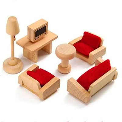 Set Muebles De Madera Para Casa Muñecas Teoría Montessori