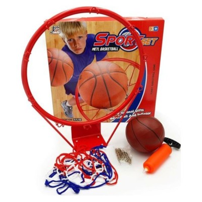 Aro De Basquetbol Con Pelota Y Bomba Set Deportivo Niño