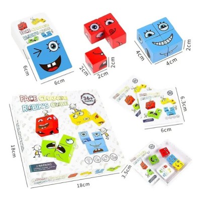 Juego De Puzzle Cubos Didáctico Expresiones Y Emociones